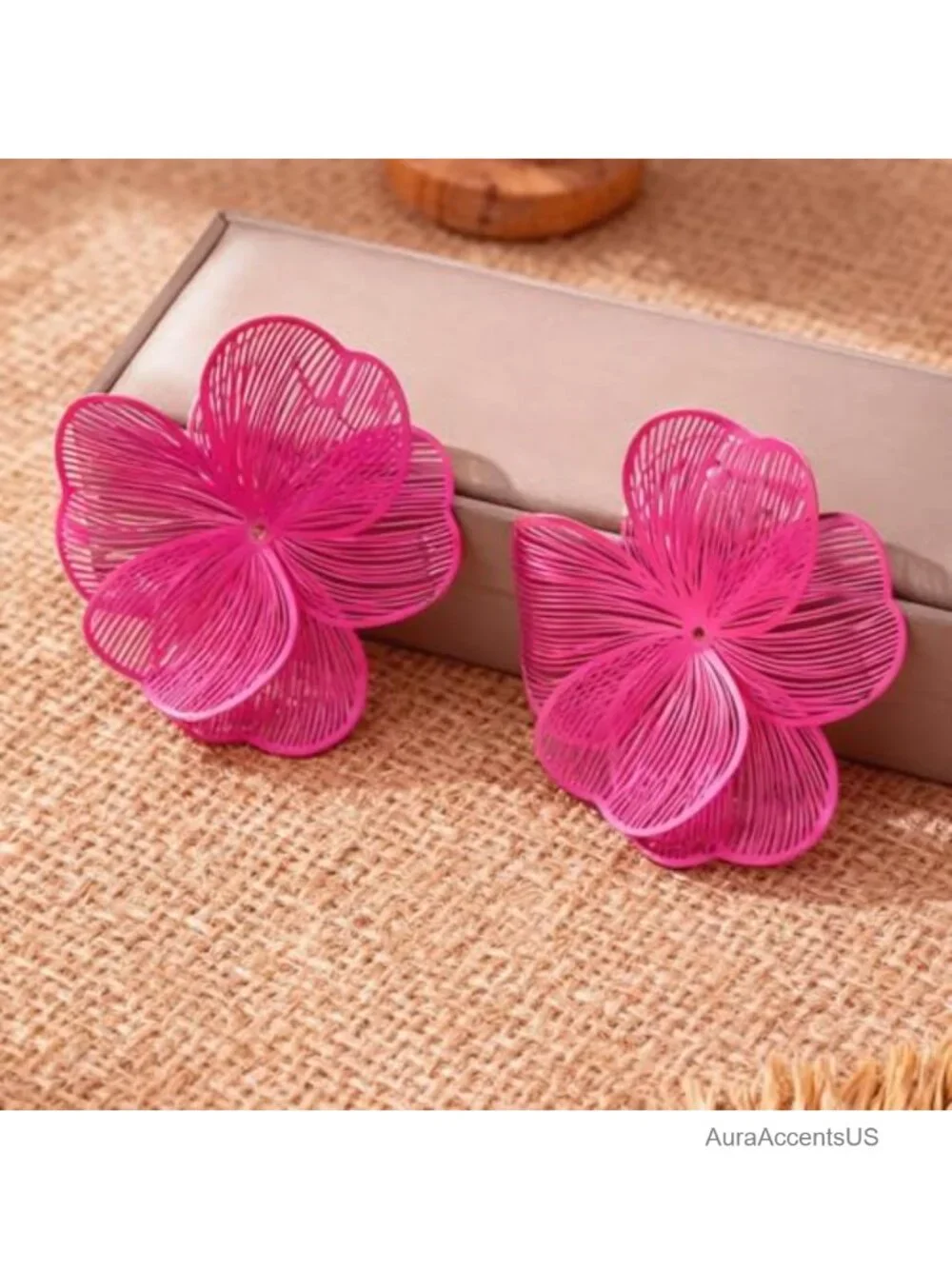 Flower Dangle Earrings Women Trendy Floral Statement Hoop Drop Hypoallergenic